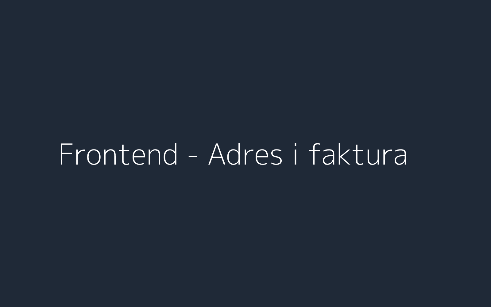 Frontend checkout — krok adres i dane do faktury
